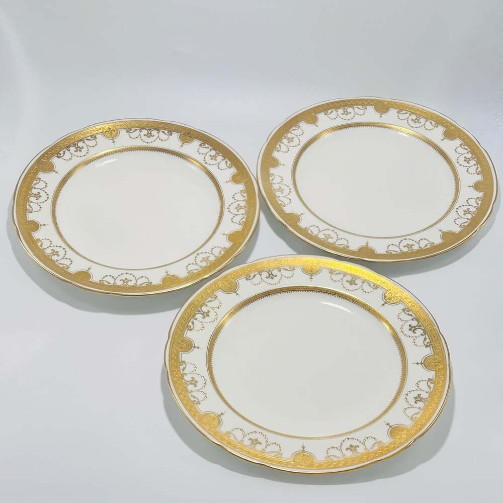 Set of Minton for Tiffany & Co. Gold Gilded Porcelain Plates